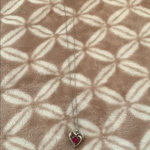 Diamond & Ruby heart necklace